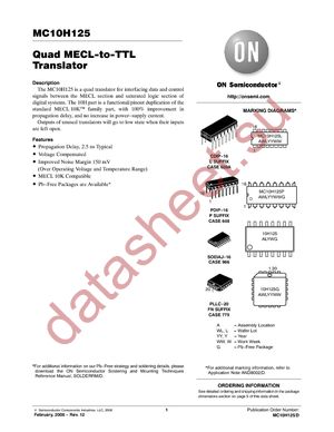 MC10H125FNR2 datasheet  